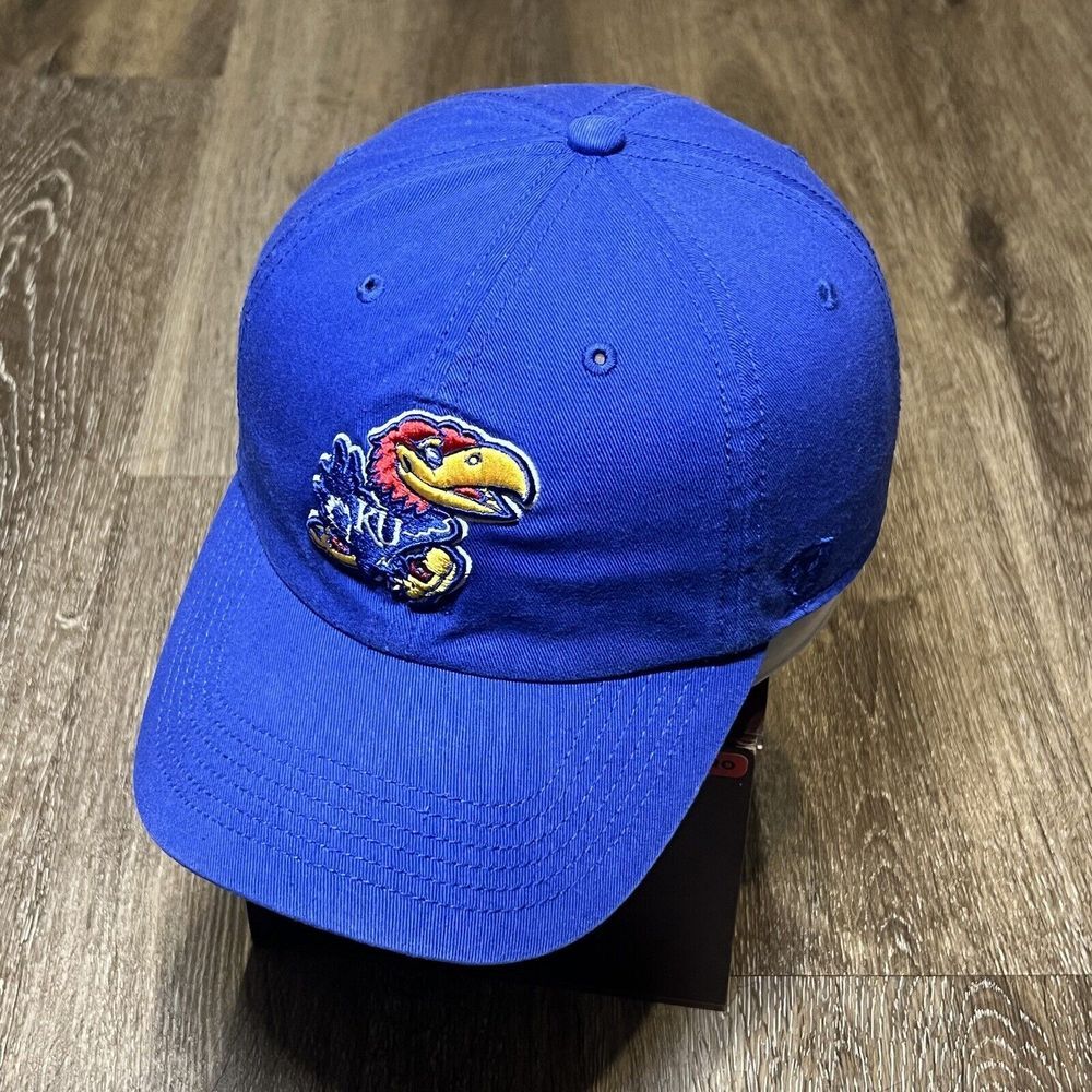 Top Of The World Kansas Jayhawk Hat Adult Blue Adjustable Strap NCAA Mascot Logo